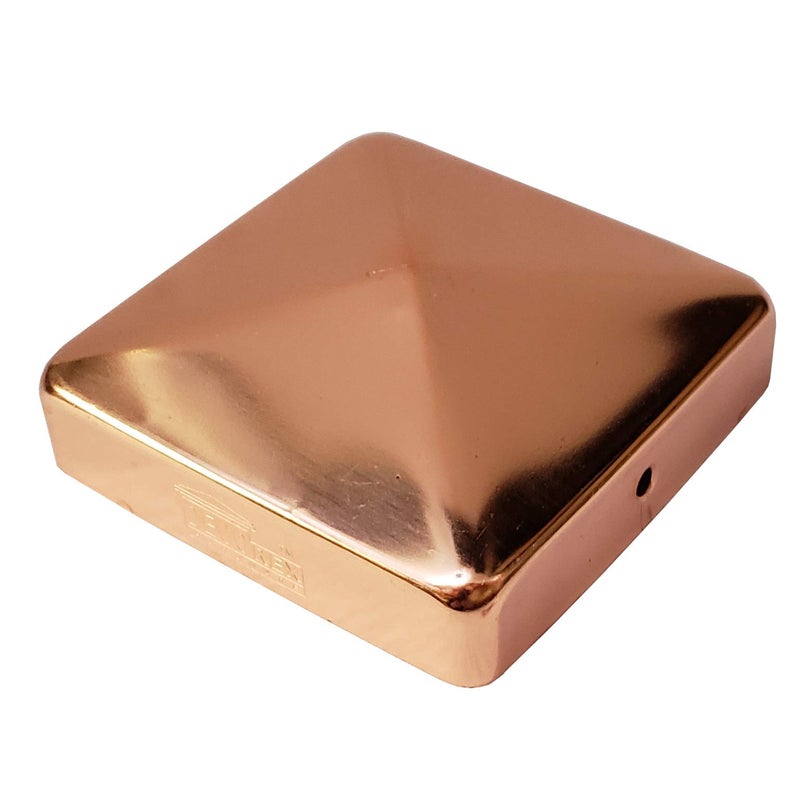 Decorex Hardware 3.5"" x 3.5"" Solid Copper Pyramid Post Cap for True/Actual 3.5"" x 3.5"" Wood Posts (Works ONLY with Actual 3.5"" x 3.5"" Posts. Will NOT Work with Actual 4"" x 4"" Posts) - Image 1